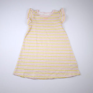 4-5Y Girls White With Yellow and Pink Stripes - Cotton On