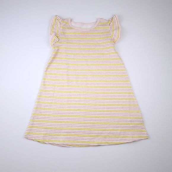 4-5Y Girls White With Yellow and Pink Stripes - Cotton On