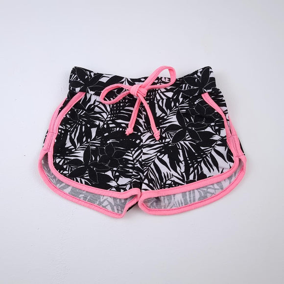 2-3Y Girls White And Black Flower Shorts- Senqu