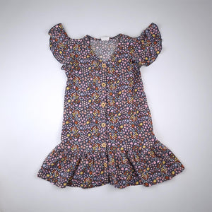 7-8Y Girls Blue With Flower Dress - Cotton On