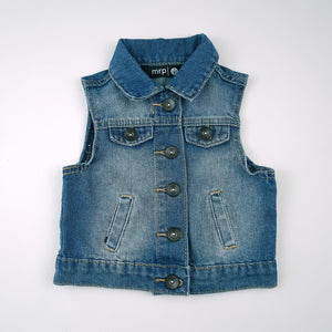 1-2Y Girls Denim Jacket With Buttons Sleeveless - Mr Price
