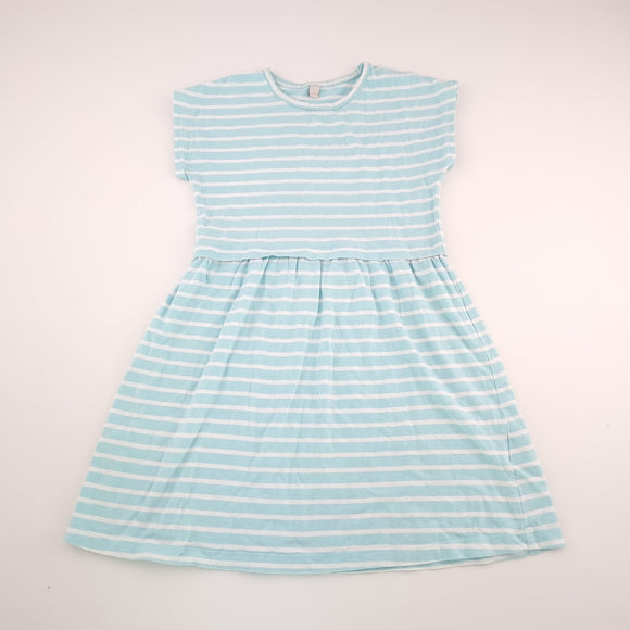 8-9Y Girls Blue With White Stripes Dress - Esprit