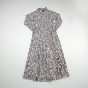 3-4Y Girls White With Animal Print Dress - No Brand