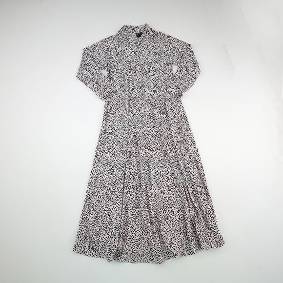 3-4Y Girls White With Animal Print Dress - No Brand