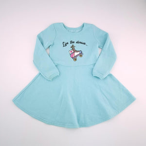 5-6Y Girls Blue With Roller Skate Dress - Woolworths