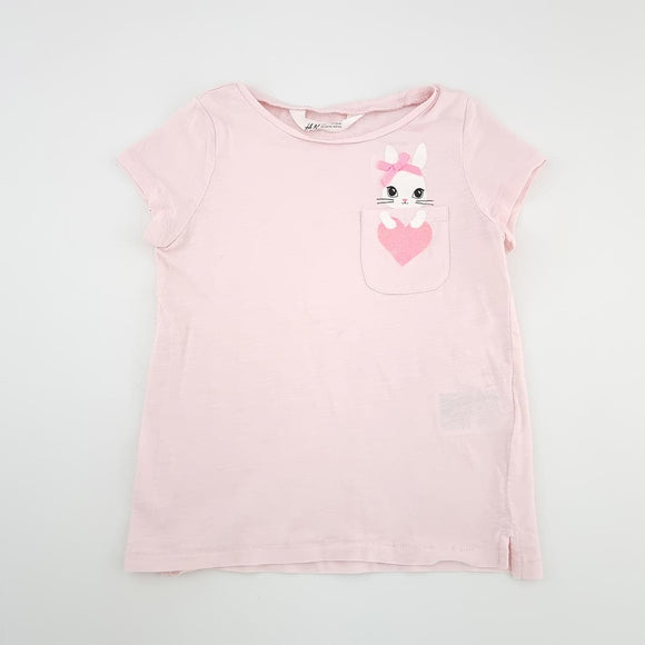 5-6Y Girls Pink With Bunny In Pocket Shirt - H&M