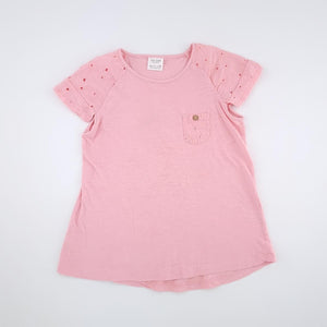 6-7Y Girls Pink With Floral Shirt - Zara