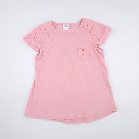 6-7Y Girls Pink With Floral Shirt - Zara