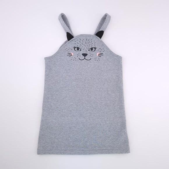 5-6Y Girls Grey With Cat Dress - Mr Price