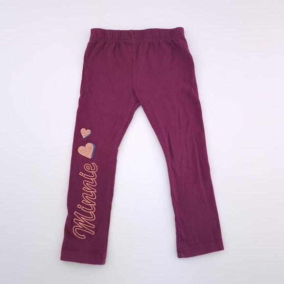 3-4Y Girls Maroon Leggings - Woolworths