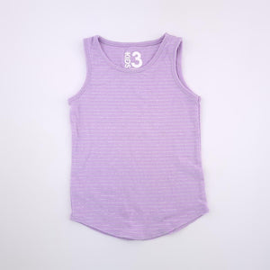 3-4Y Girls Purple With Silver Stripes Top - Cotton On