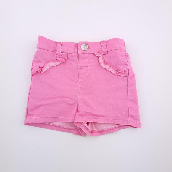 6-12M Girls Pink With Frill Short - Cuddlesome