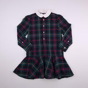 5-6Y Girls Green And Red Block Dress - Polo