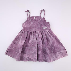6-12M Girls Purple With White Flowers Dress - Jbeenz
