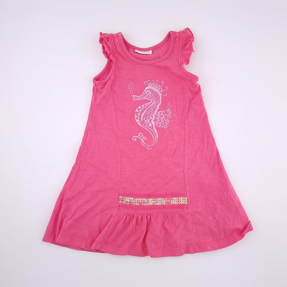 18-24M Girls Pink With Seahorse Dress - Naartjie