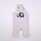 0-3M Boys Beige With Elephant And Shape Dungaree - M&S