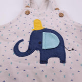 0-3M Boys Beige With Elephant And Shape Dungaree - M&S