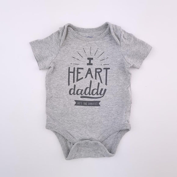 0-3M Boys Grey I heart Dad Onesie - Baby Gap