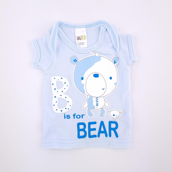 0-3M Boys Blue B is For Bear Shirt - Edgars 123
