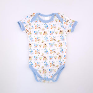 0-3M Unisex White With Puppies Onesie - Jolly Tots