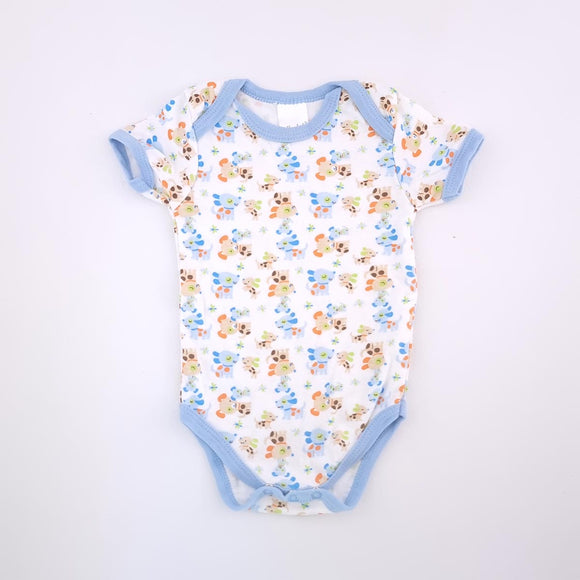 0-3M Unisex White With Puppies Onesie - Jolly Tots