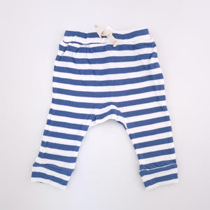 0-3M Boys White with Blue Stripes Leggings - Cotton On