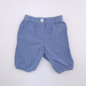 0-3M Boys Blue With White Spots Shorts - Baby Benetton