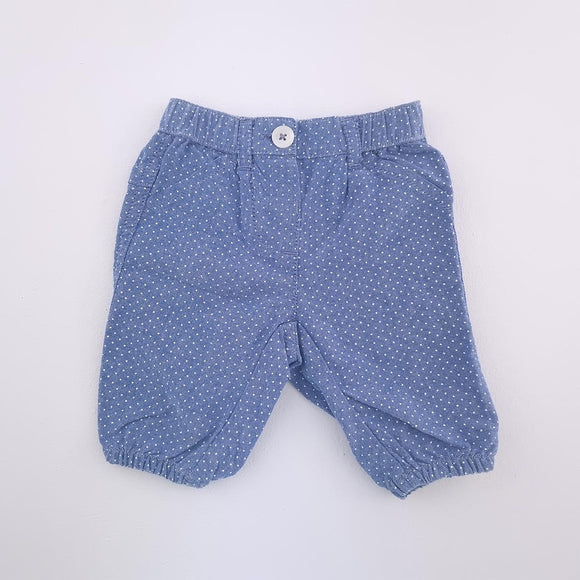0-3M Boys Blue With White Spots Shorts - Baby Benetton