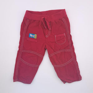 0-3M Boys Red With White Stitch Pants - Naartjie
