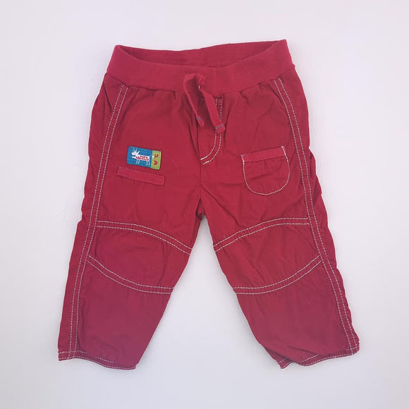 0-3M Boys Red With White Stitch Pants - Naartjie