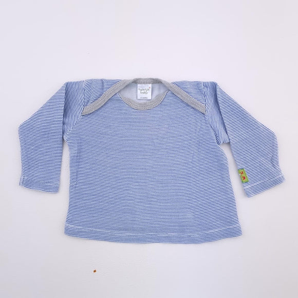 0-3M Boys White And Blue Stripe Shirt - Naartjie