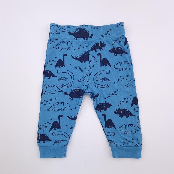 3-6M Boys Light Blue with Dark Blue Dinos Leggings - Tiny Tots