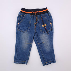 3-6M Boys Blue Denim With Orange Trim - Ackermans