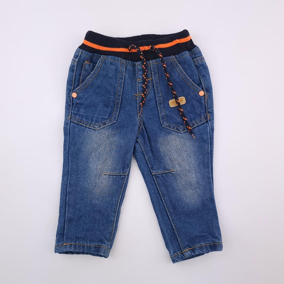 3-6M Boys Blue Denim With Orange Trim - Ackermans