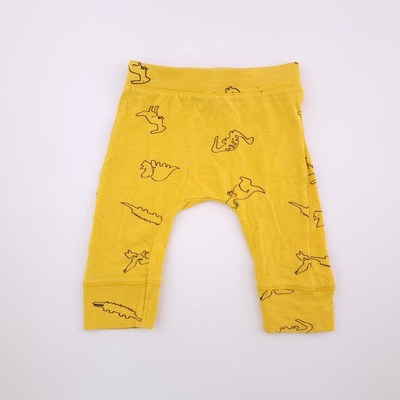3-6M Boys Yellow With Dinos Leggings - Cotton On