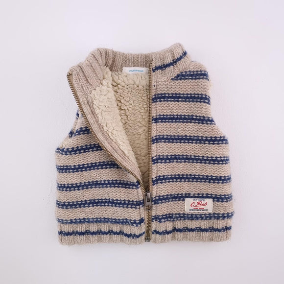 3-6M Boys Knitted Sleeveless Wool Jacket - Country Road
