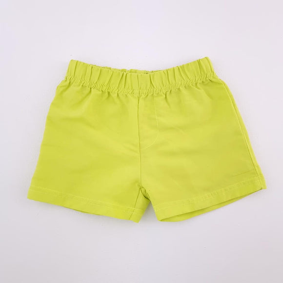 3-6M Boys Bright Green Shorts - Cuddlesome