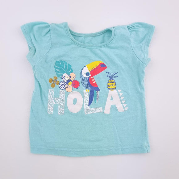3-6M Girls Green Hola Shirt - Woolworths