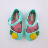 <b><span style="background-color: #ee1f44"><font color="white">&nbsp;*NEW*&nbsp;</font></span></b> Size 6 Girls Green With Pineapple Shoes - Blu Belle