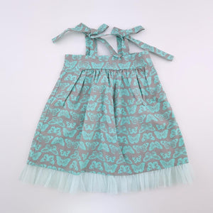 <b><span style="background-color: #ee1f44"><font color="white">&nbsp;*NEW*&nbsp;</font></span></b> 18-24M Girls Brown With Blue Butterflies Dress - Blu Belle