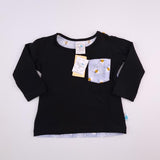 <b><span style="background-color: #ee1f44"><font color="white">&nbsp;*NEW*&nbsp;</font></span></b> 6-12M Girls Black With Bees And Pocket - Blu Belle