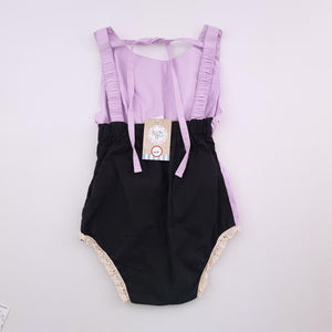 <b><span style="background-color: #ee1f44"><font color="white">&nbsp;*NEW*&nbsp;</font></span></b> 18-24M Girls Black and Lavender Romper - Blu Belle