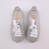 <b><span style="background-color: #ee1f44"><font color="white">&nbsp;*NEW*&nbsp;</font></span></b> Size 9 Silver Glitter Tekkies - Blu Belle