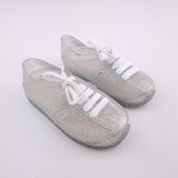<b><span style="background-color: #ee1f44"><font color="white">&nbsp;*NEW*&nbsp;</font></span></b> Size 9 Silver Glitter Tekkies - Blu Belle