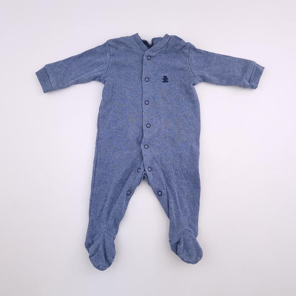 0-3M Boys Baby Blue Long Sleeve Vest - Woolworths