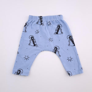 0-3M Boys Blue With Astronaut Penguins Leggings - Cotton On