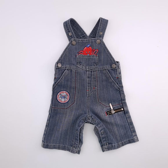 3-6M Boys Denim With Octopus Dungaree - Edgars
