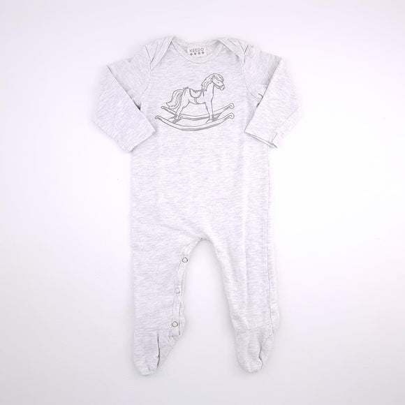 3-6M Unisex Grey long sleeve Sleep Onesie - Keedo