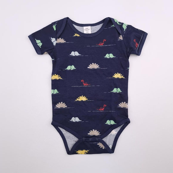 3-6M Boys Blue Dinos Onesie - Tiny Tots