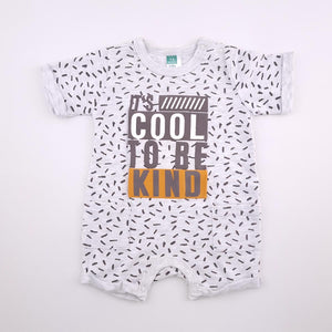 3-6M Boys Grey It's Cool To Be Kind Romper - Ackermans